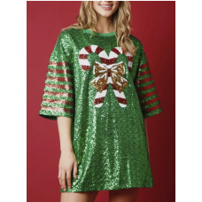 Sequin Dress - Christmas Candy Cane (Size Medium)